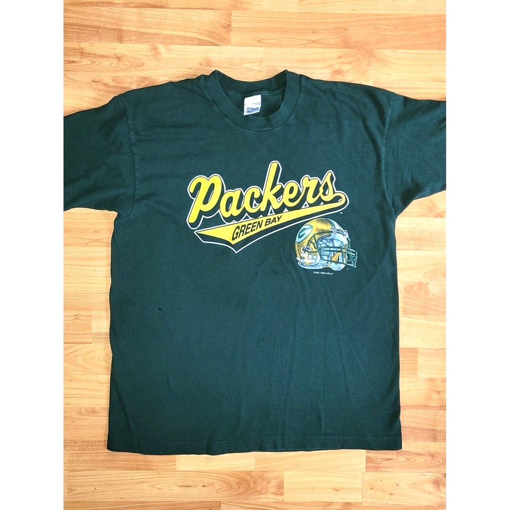 Vintage Green Bay Packers LARGE t-shirt 1995 NFL Salem Sportswear helmet logo